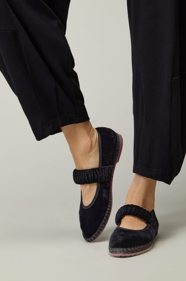 Mafalda Black Velvet Shoes
