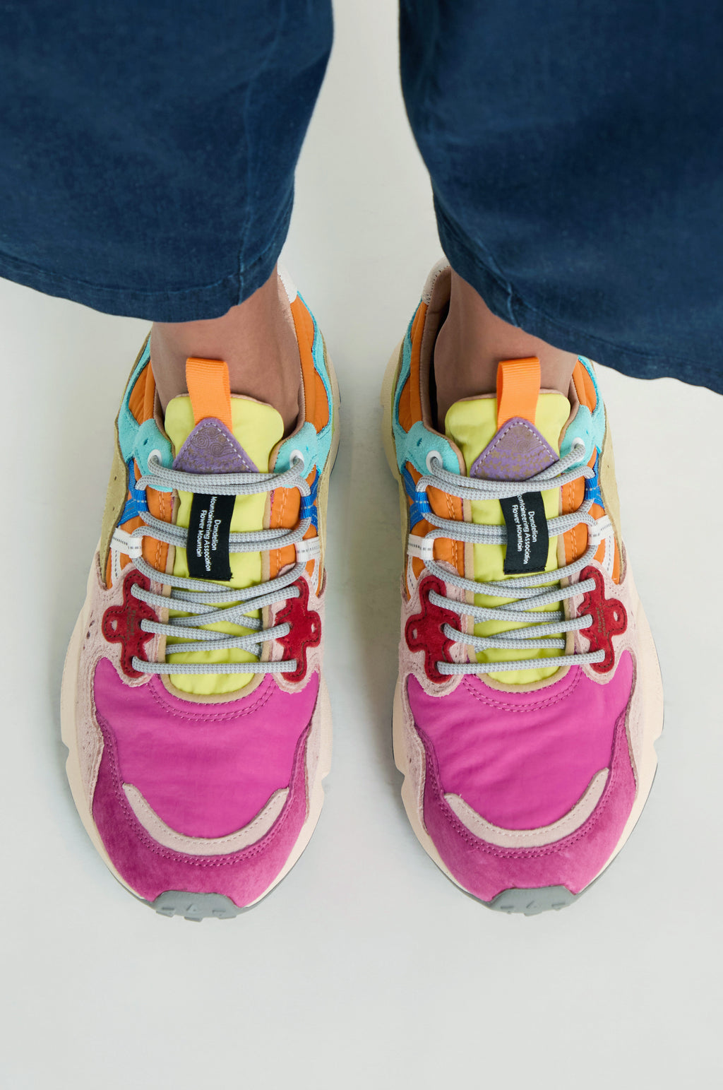 エフィ　ターコイズ&ターコイズ+コーラル Fuchsia Yamano 3 Colour Pop Trainers – Sahara