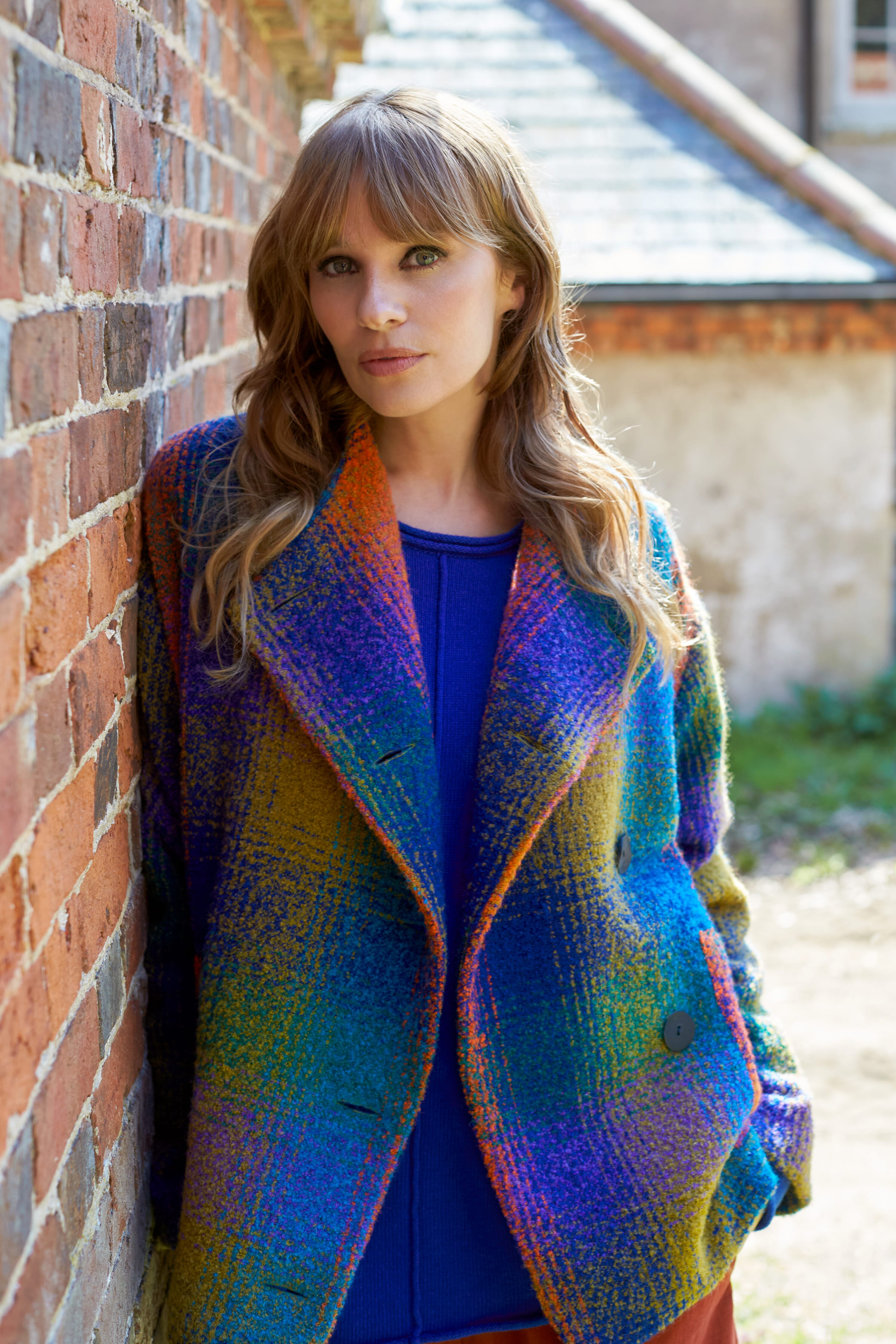 Multi Coloured Wool Multi Check Jacket | Sahara London