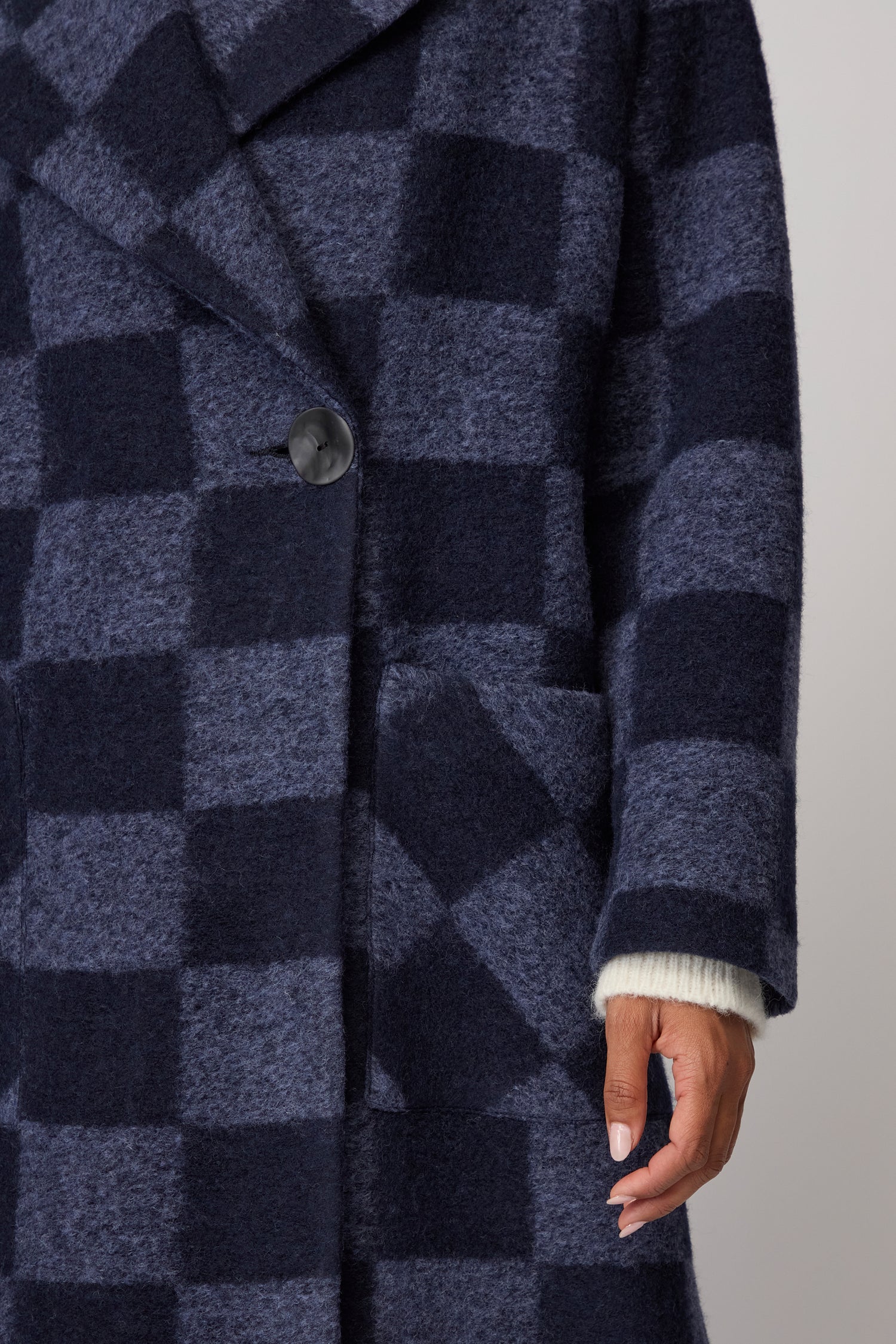 Checkerboard Wool Coat