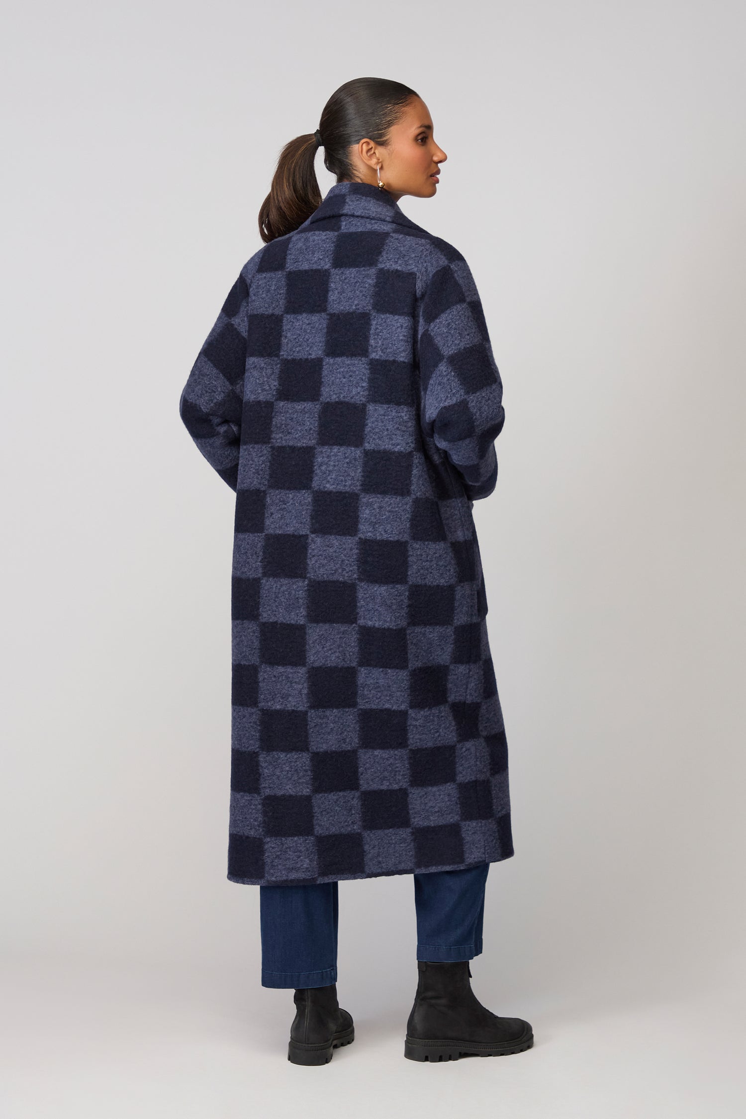 Checkerboard Wool Coat
