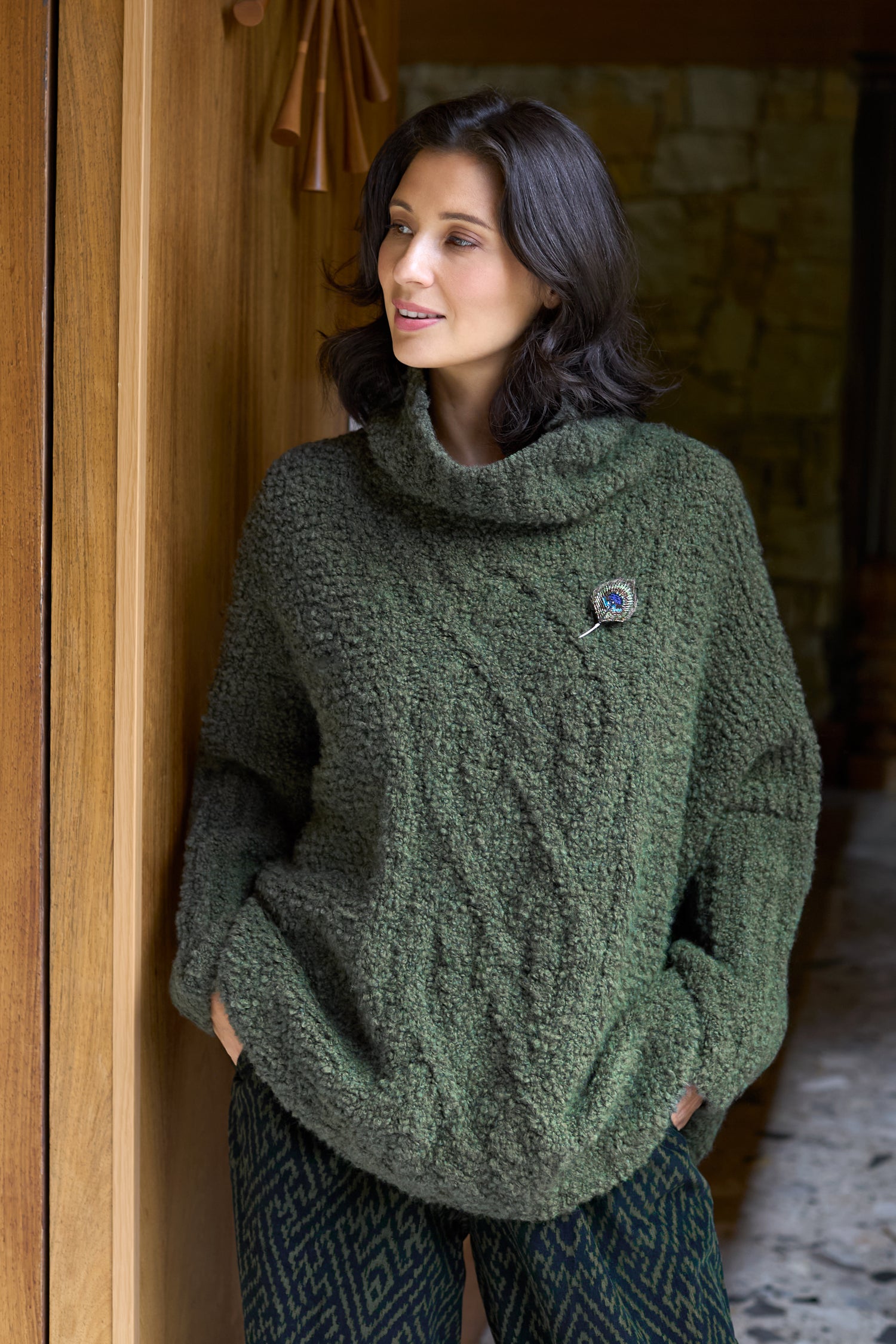 Boucle Cable Knit Jumper