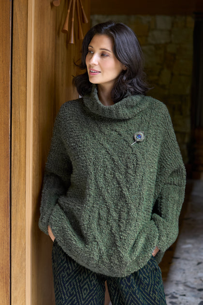 Boucle Cable Knit Jumper