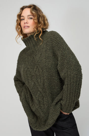 Boucle Cable Knit Jumper