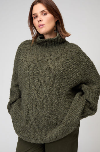 Boucle Cable Knit Jumper