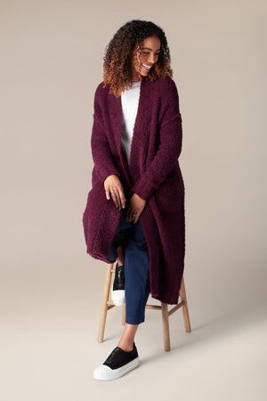 Long boucle outlet cardigan