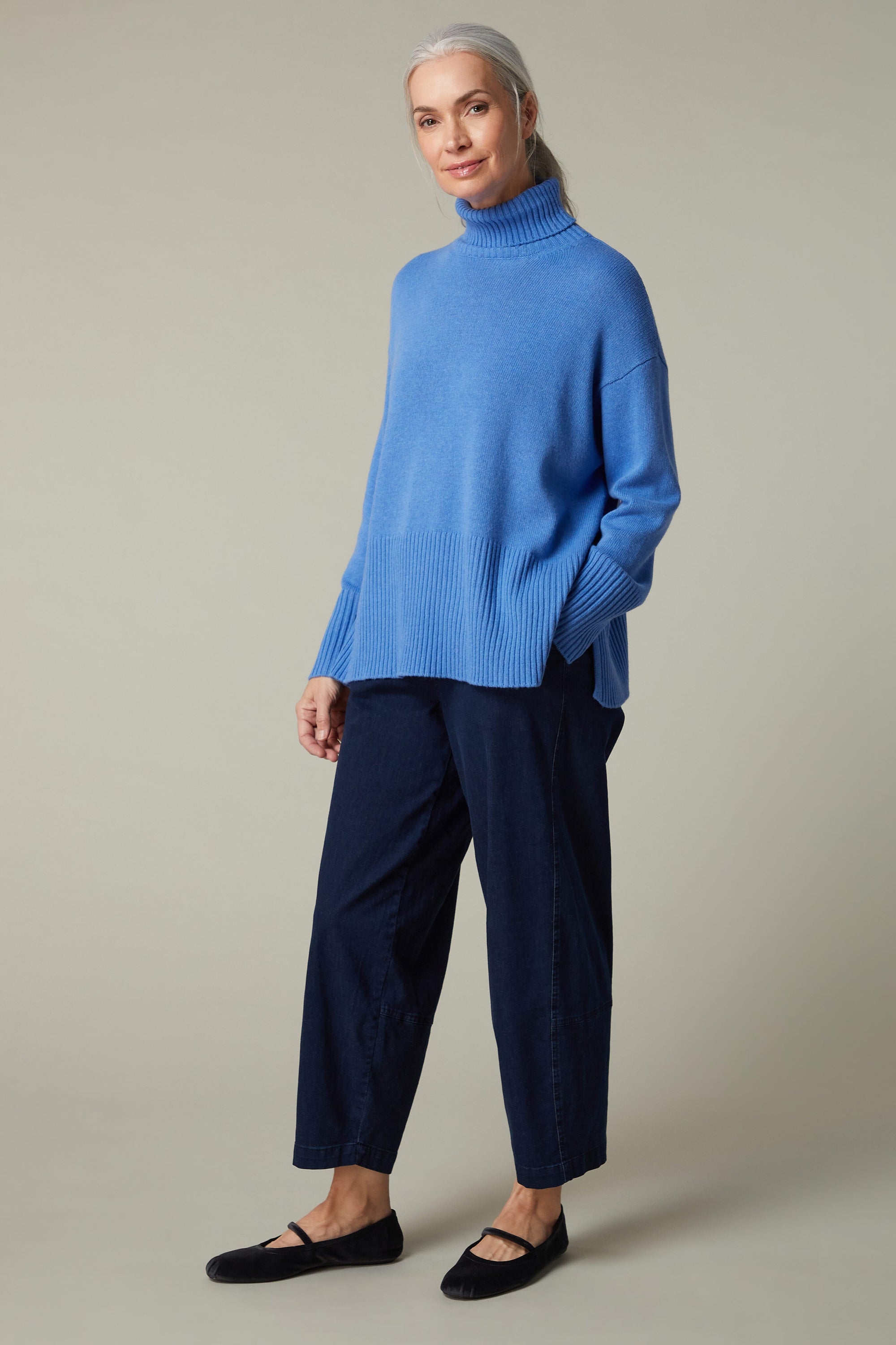Merino Blend Roll Neck Jumper – Sahara