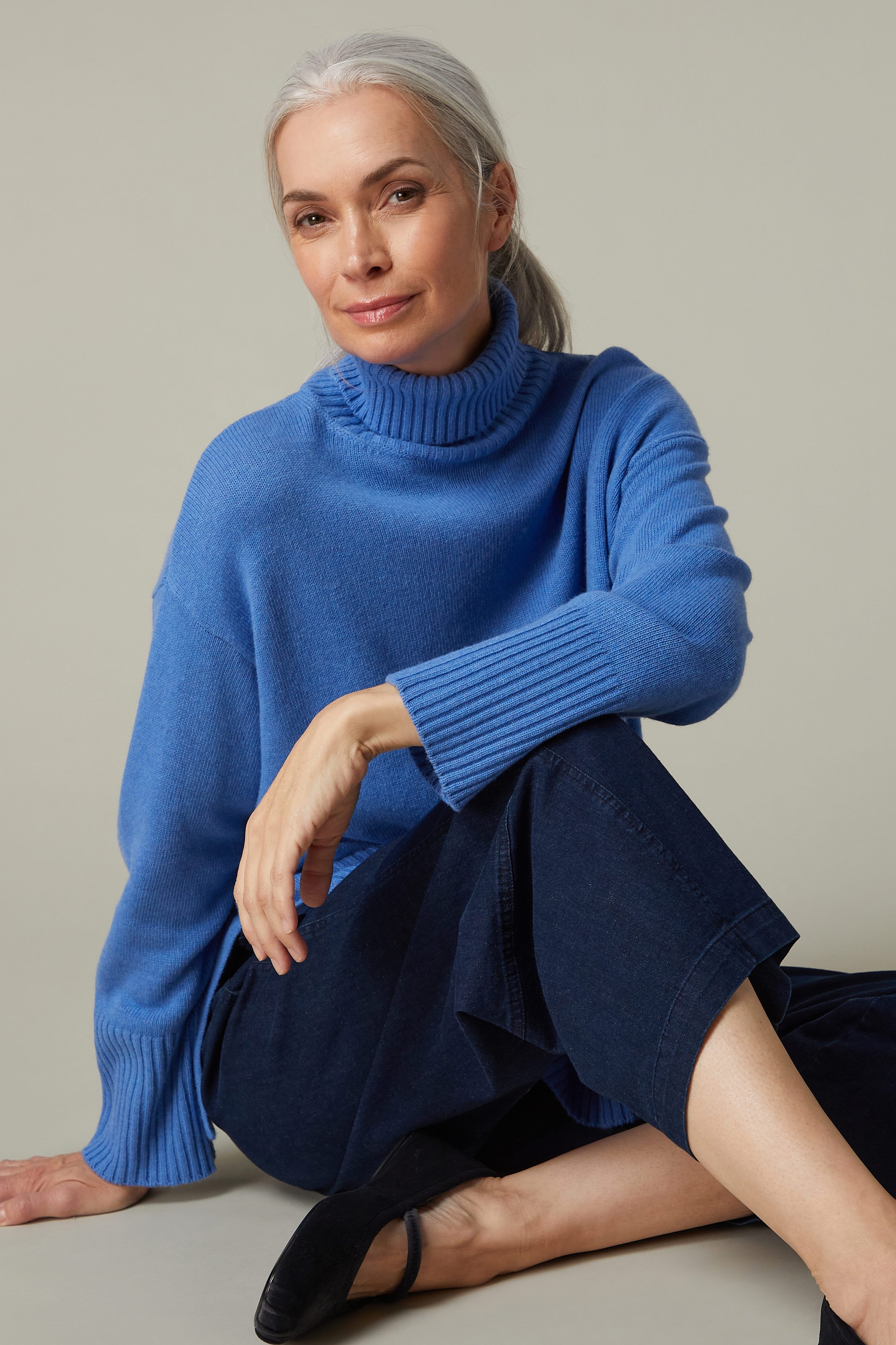 Merino Blend Roll Neck Jumper – Sahara