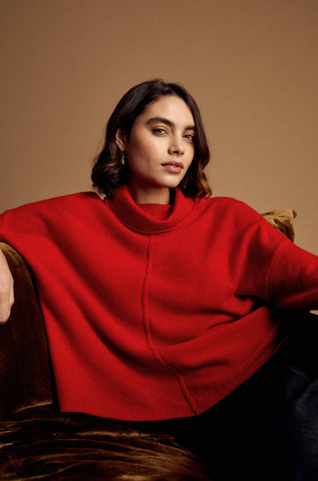 Merino Wool Cowl Neck Jumper