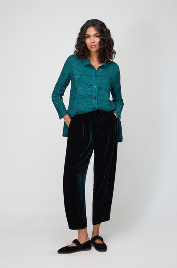 Silk Velvet Peacock Trouser