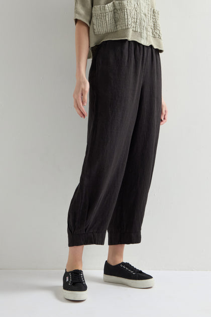 Cropped Cuff Linen Trouser