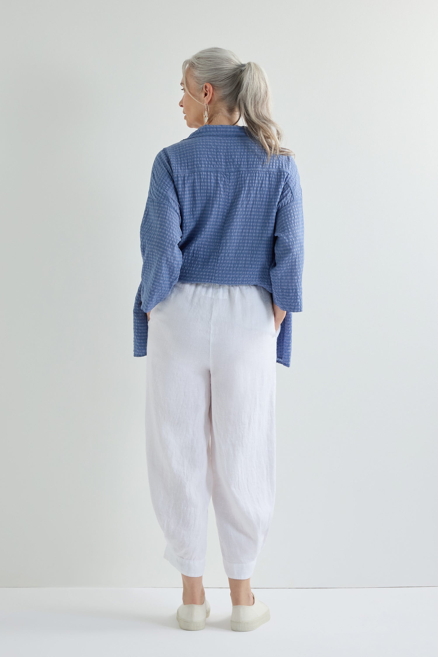 Cropped Cuff Linen Trouser