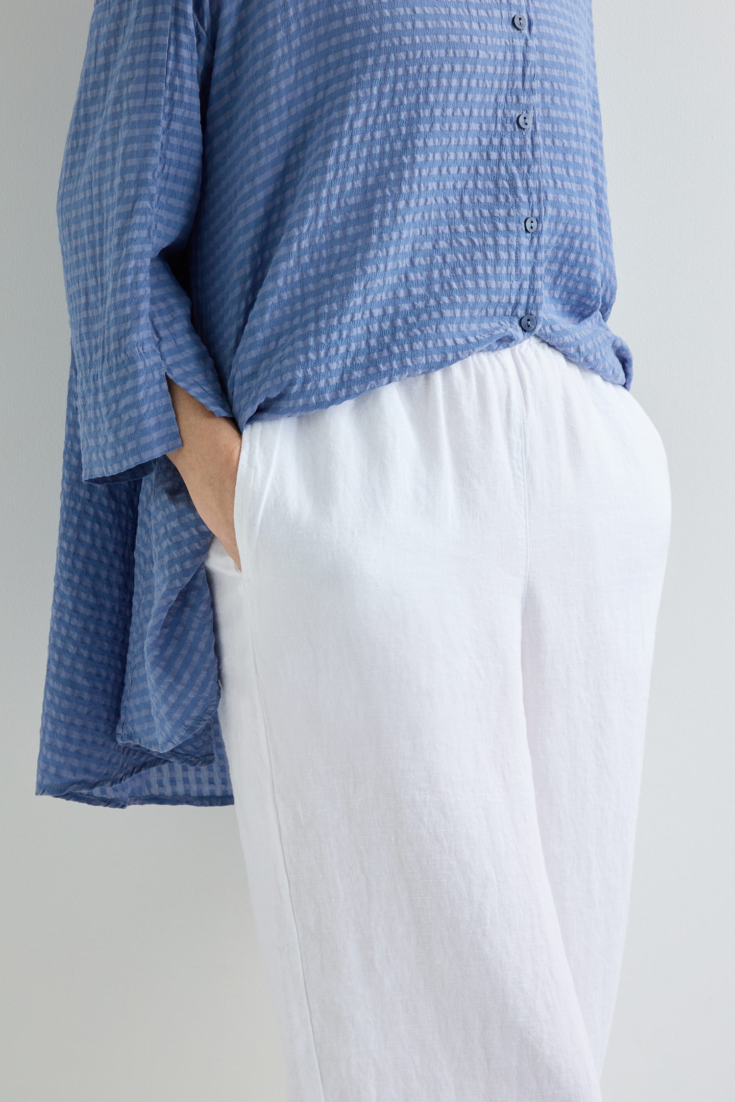 Cropped Cuff Linen Trouser