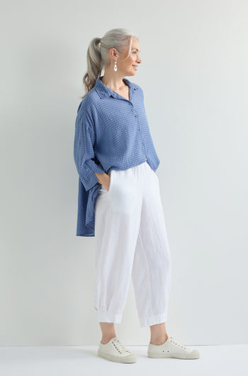 Cropped Cuff Linen Trouser