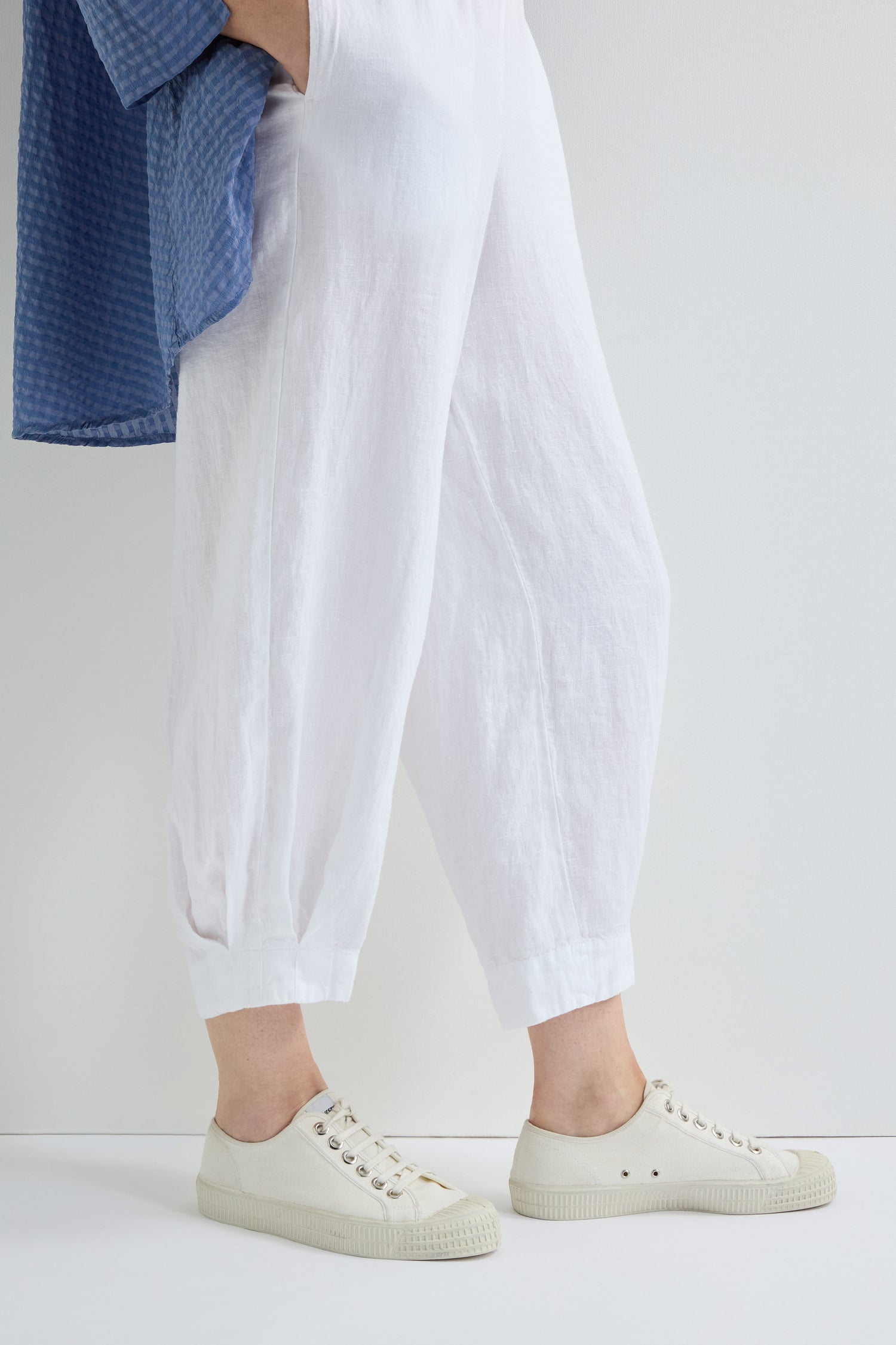 Cropped Cuff Linen Trouser
