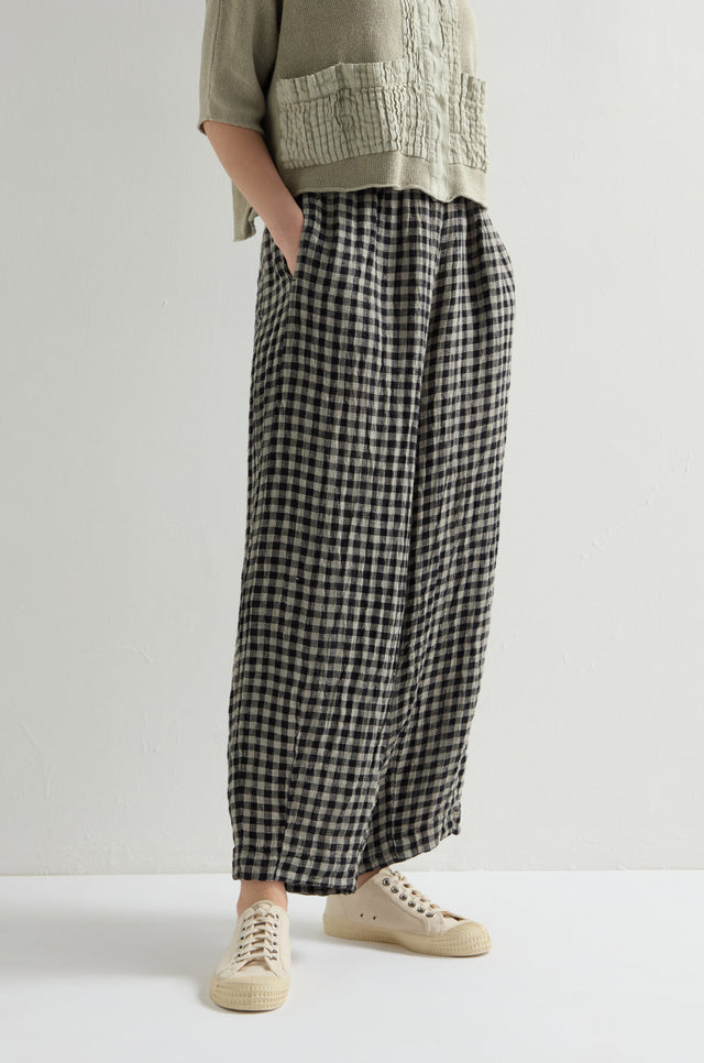 Linen Check Trouser – Sahara