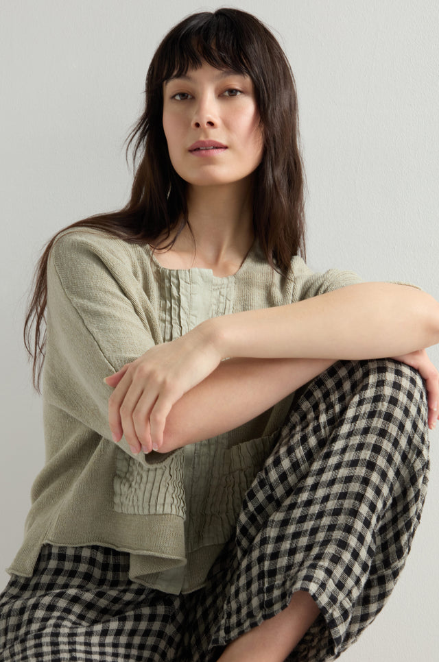 Linen Check Trouser – Sahara