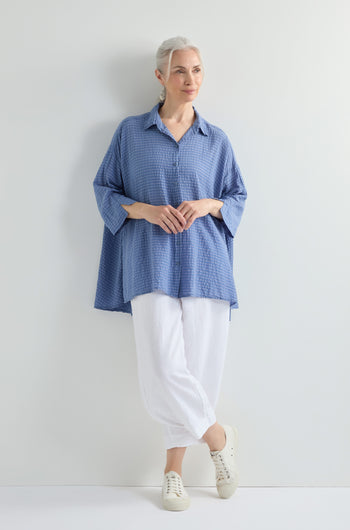 Seersucker Flared Shirt