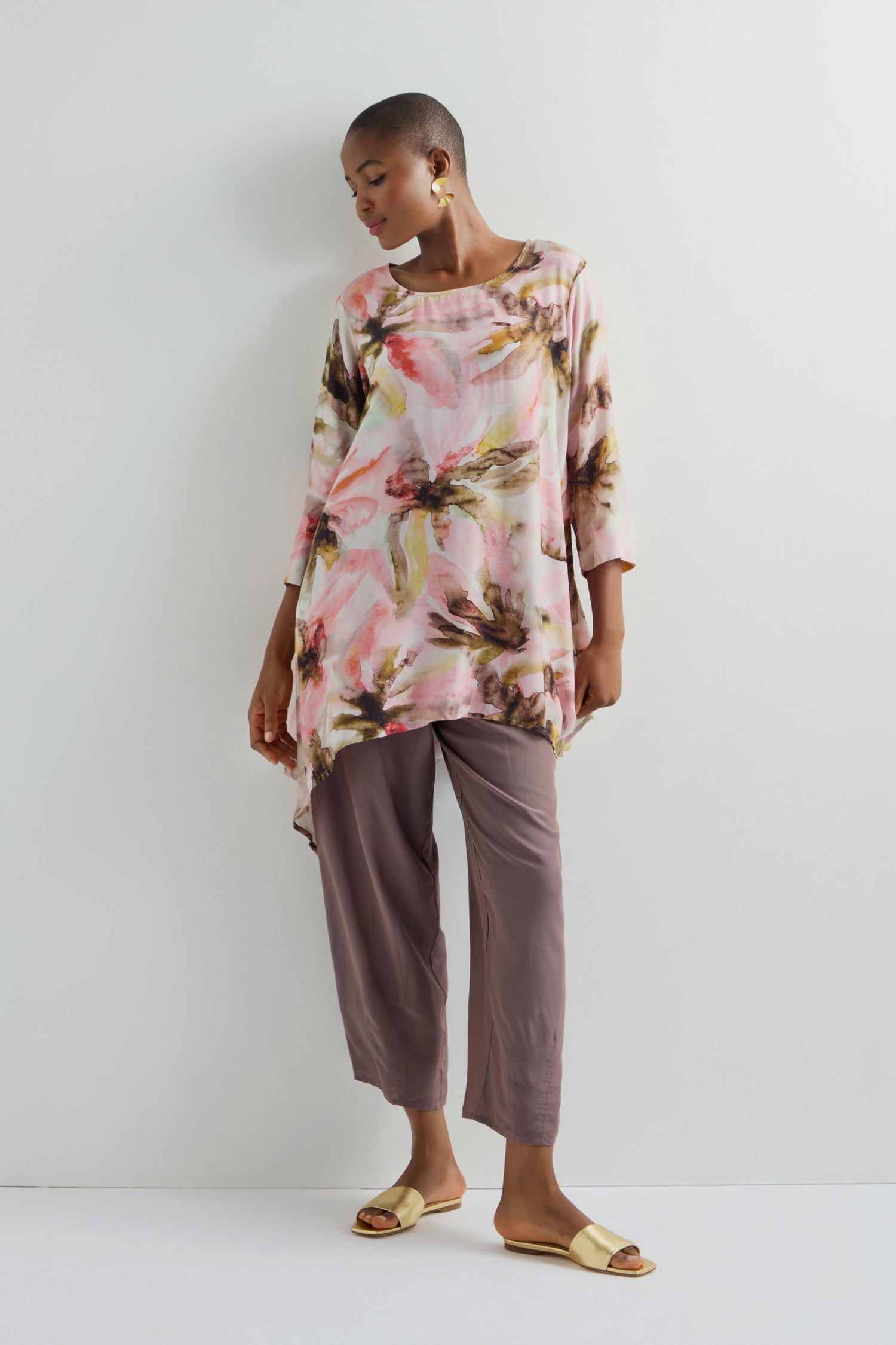 Watercolour Palm Print Tunic