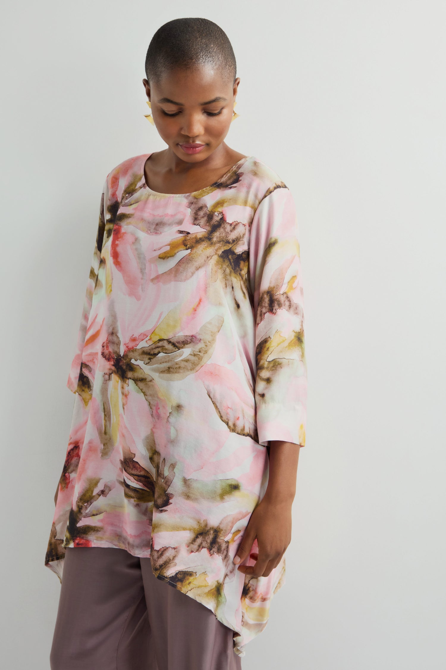 Watercolour Palm Print Tunic