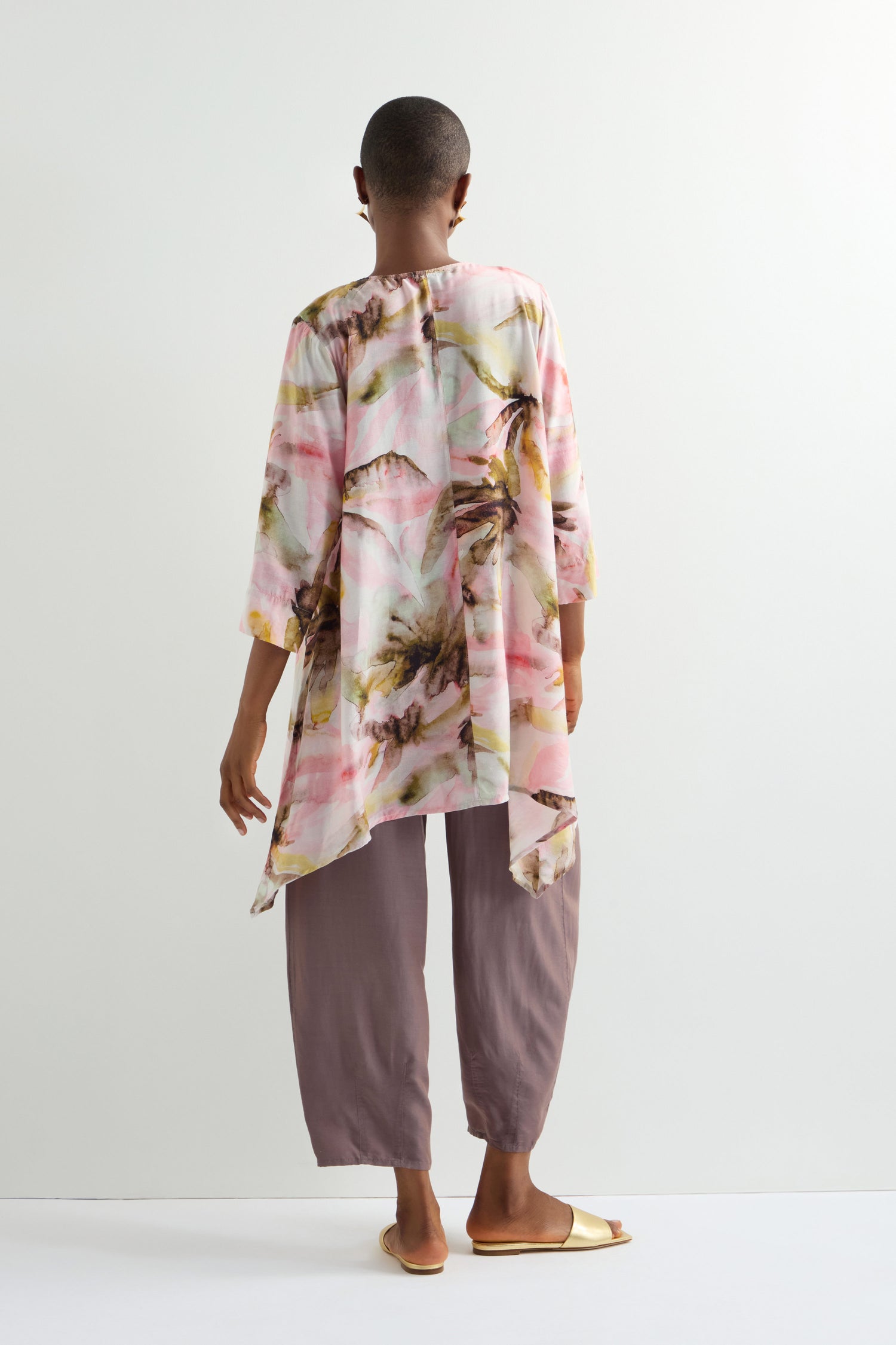 Watercolour Palm Print Tunic