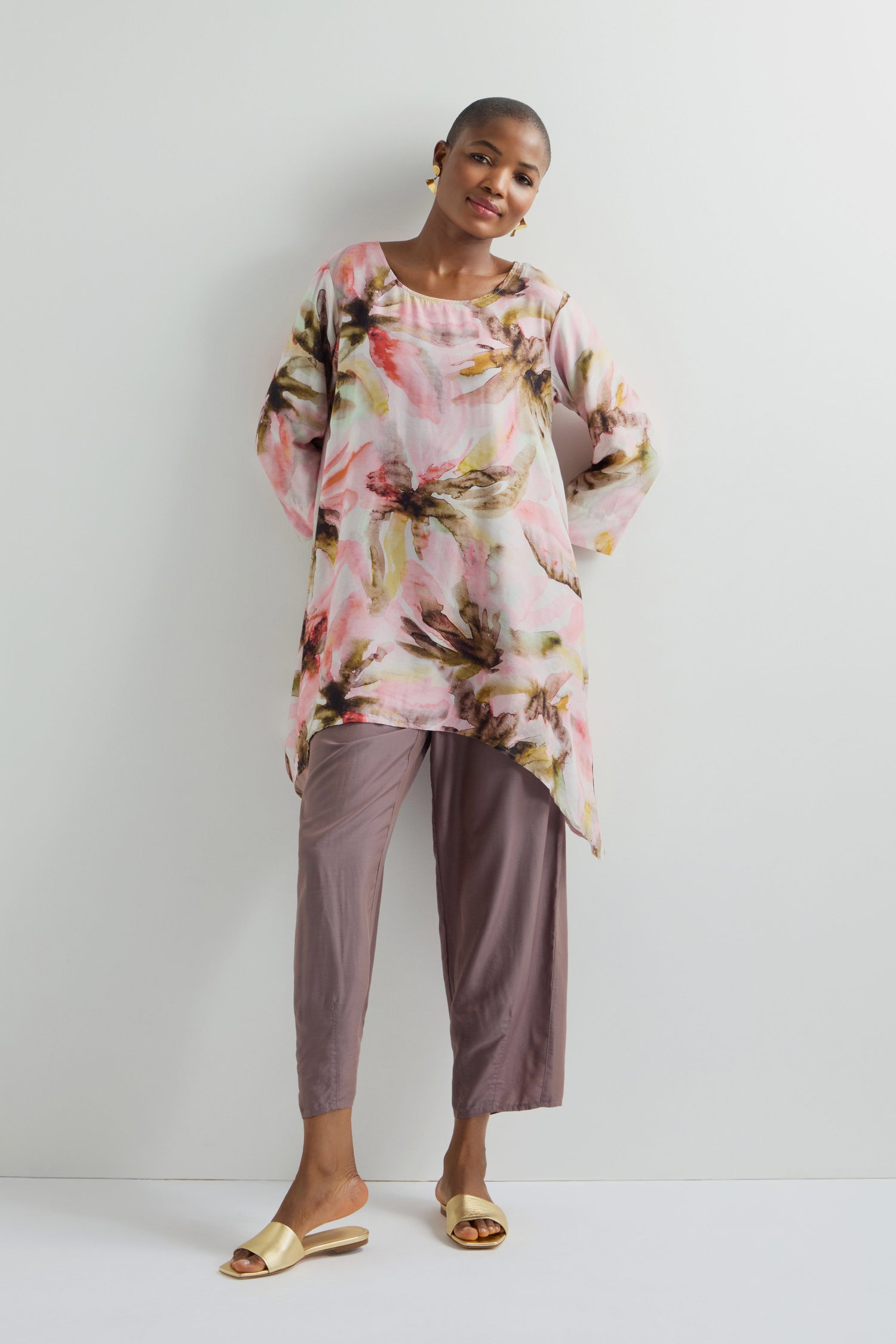 Watercolour Palm Print Tunic