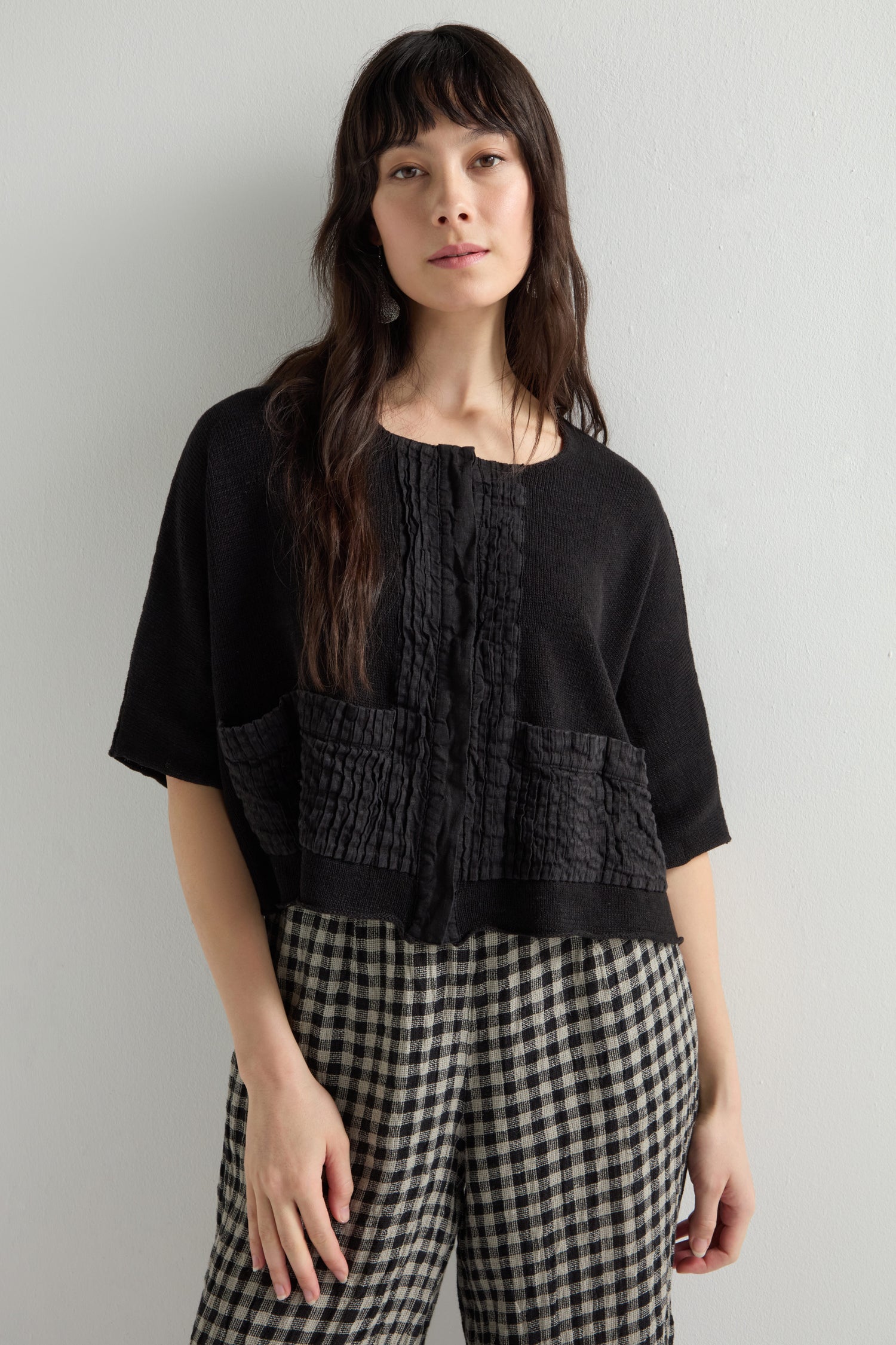 Pleated Front Cardi