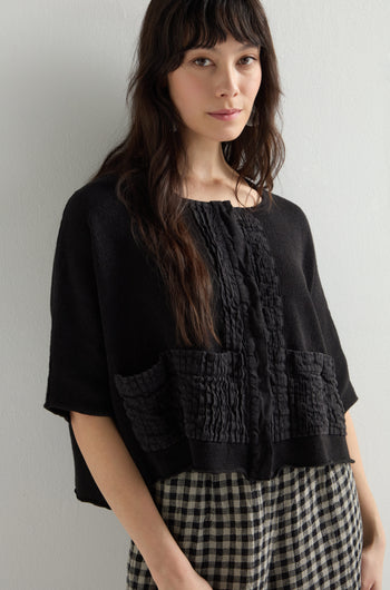 Pleated Front Cardi