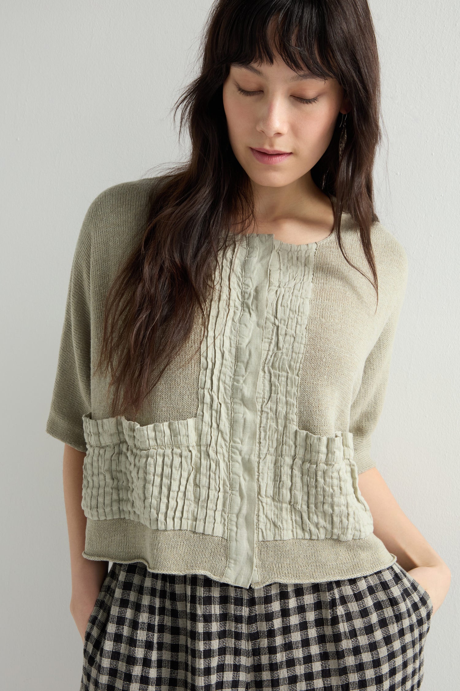 Pleated Front Cardi