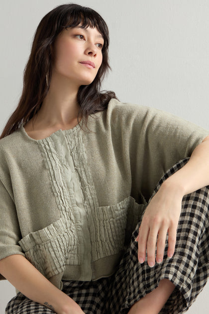 Pleated Front Cardi