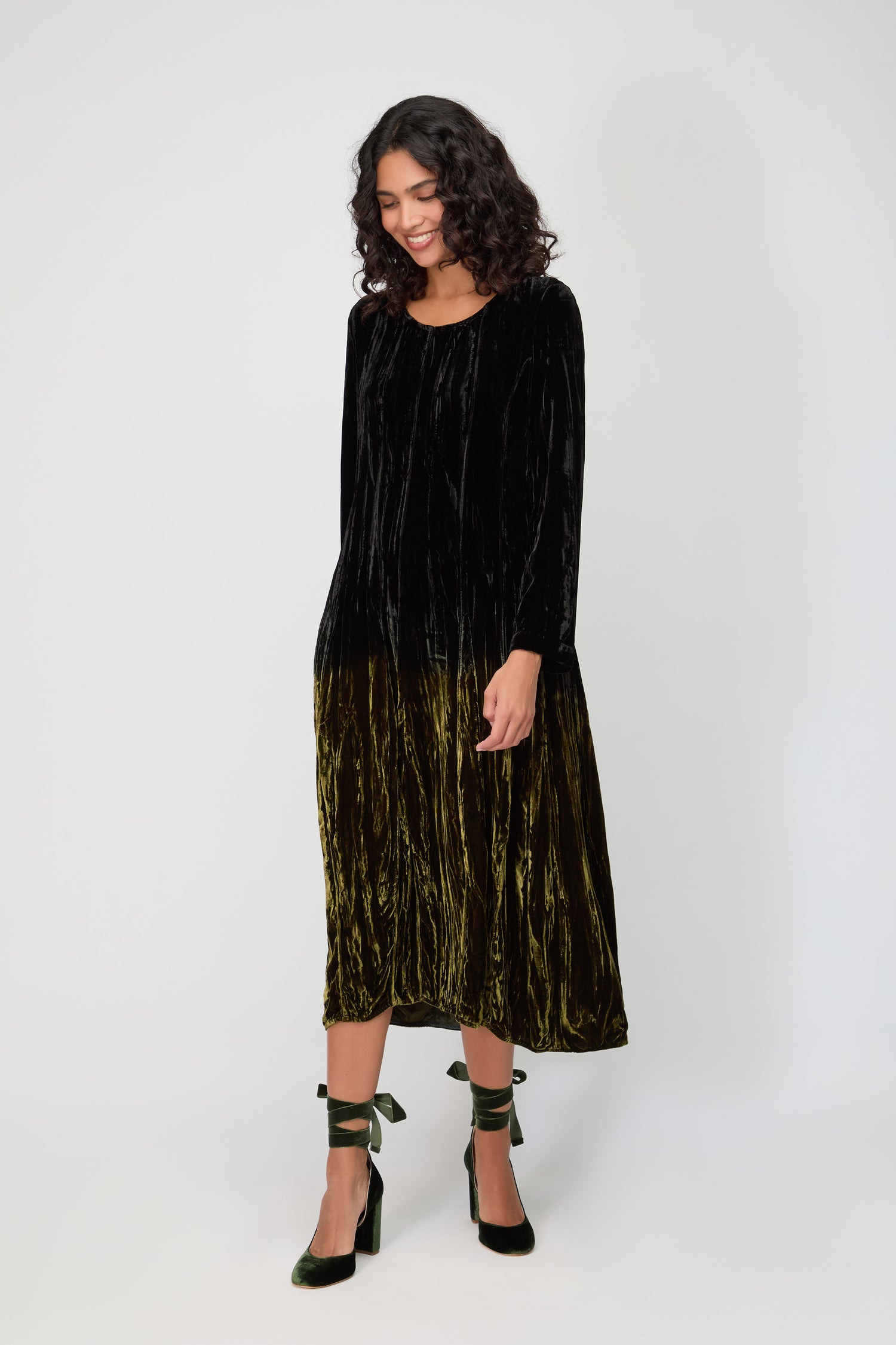 Silk Velvet Ombre Dress