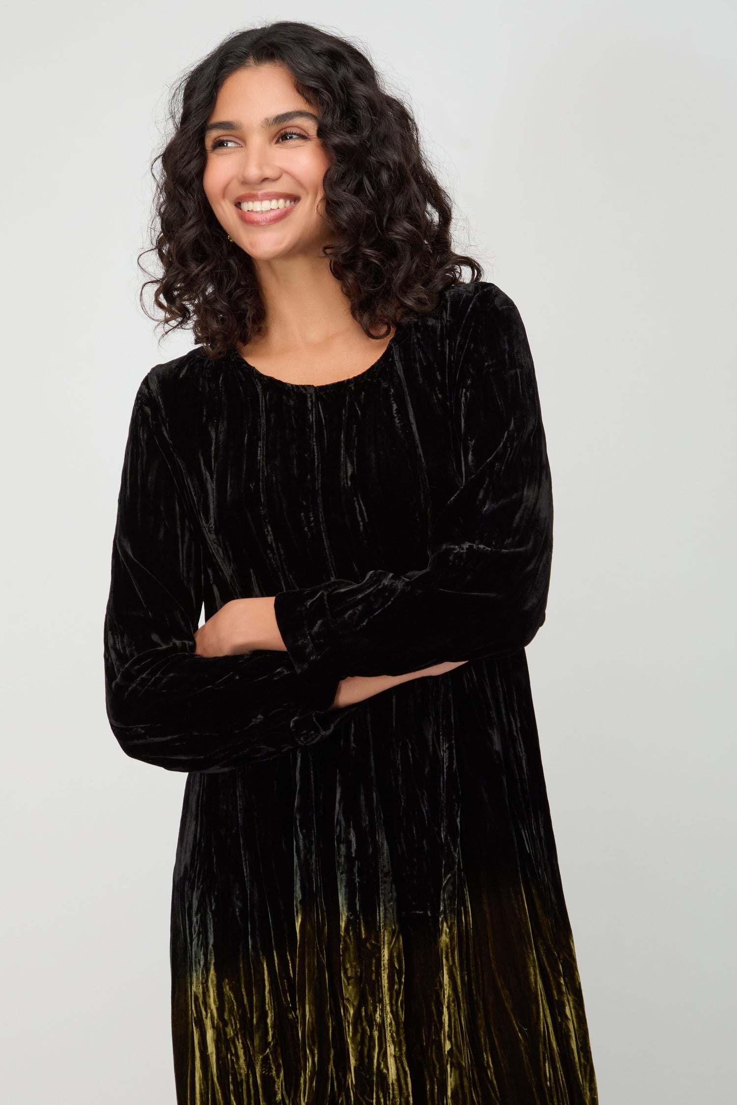 Silk Velvet Ombre Dress