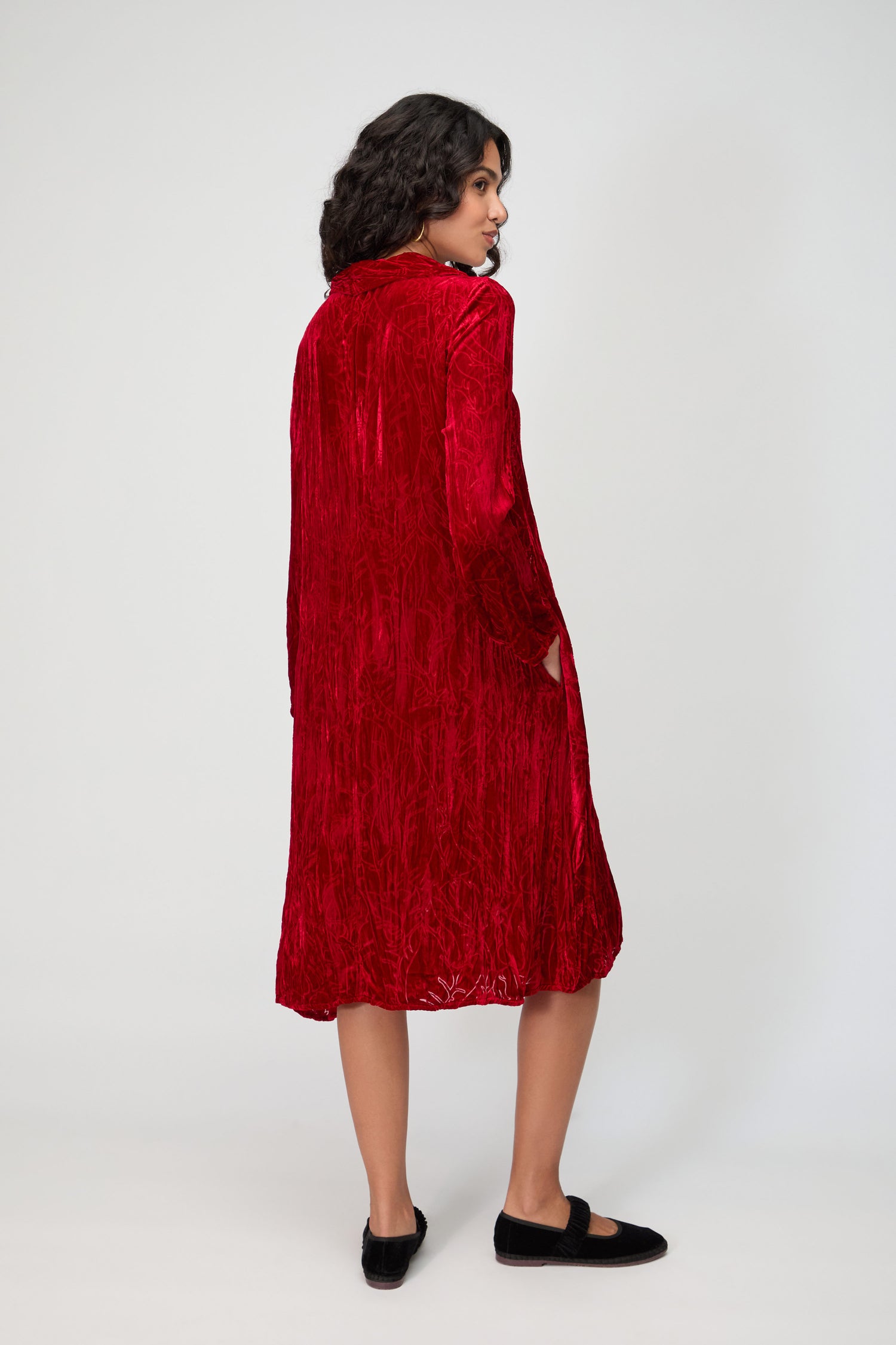 Cowl Neck Vine Devore Dress