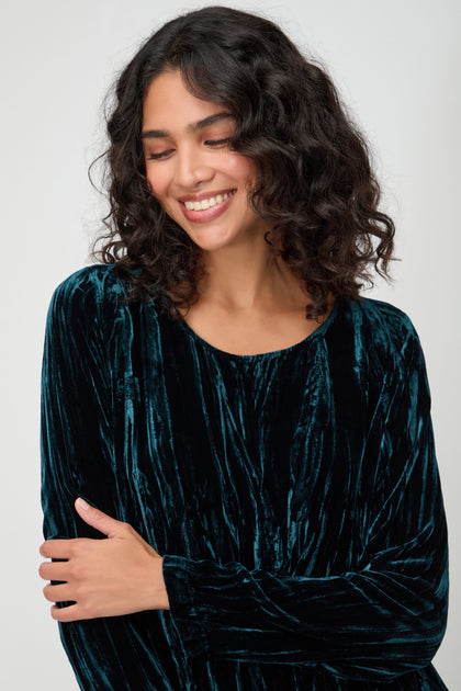 Crushed Velvet Peacock Dress