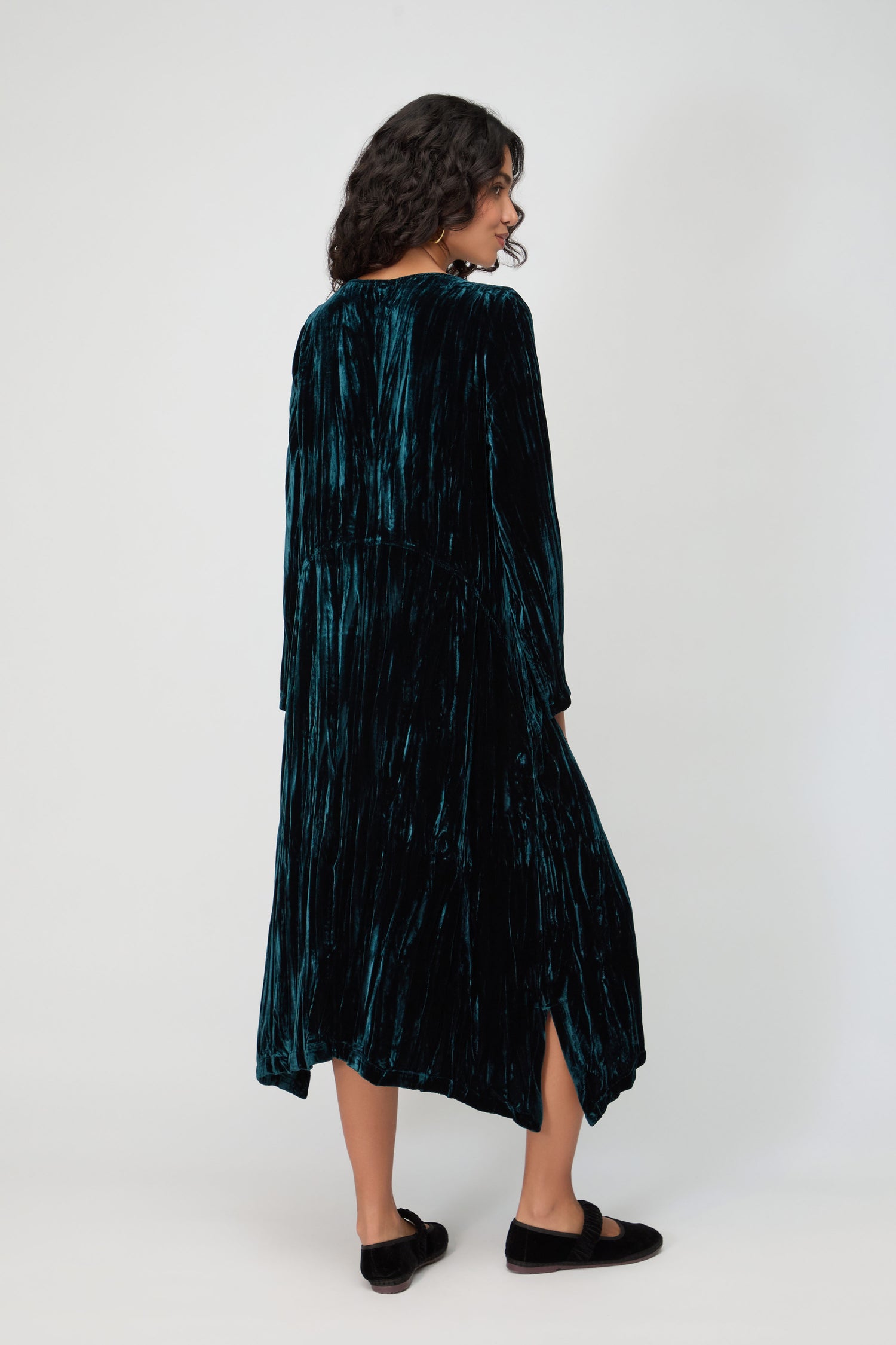 Crushed Velvet Peacock Dress