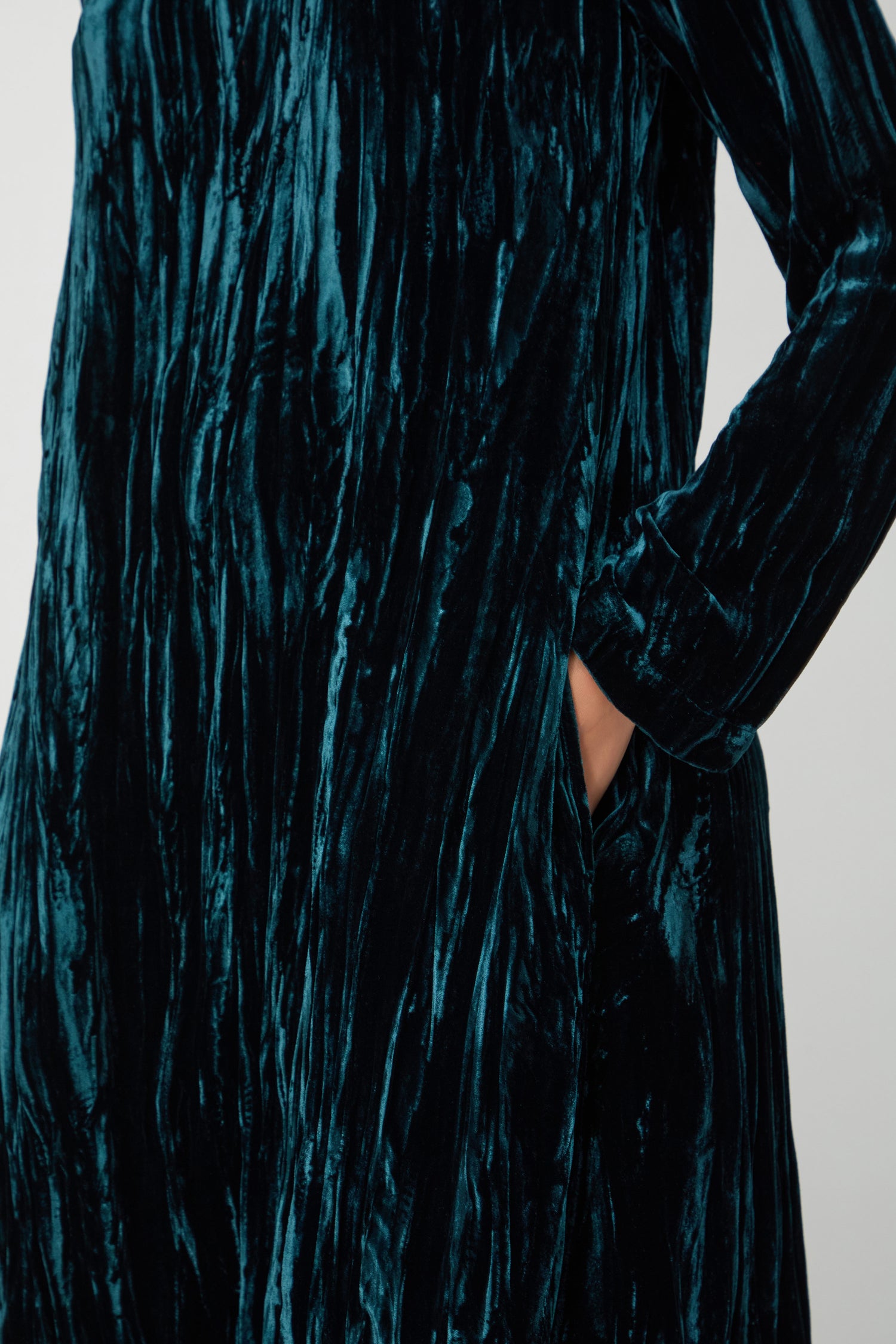 Crushed Velvet Peacock Dress