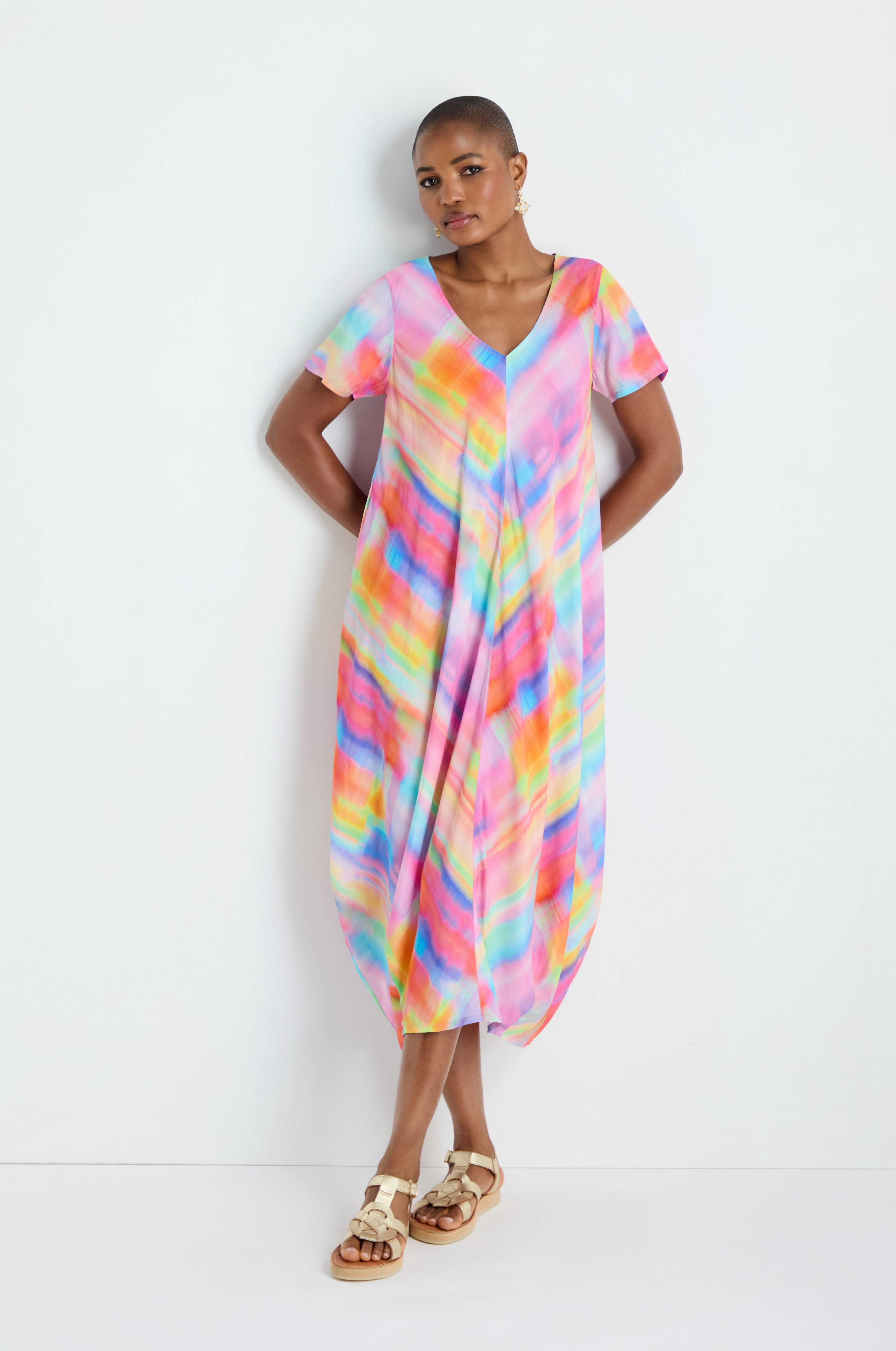 Painted Horizon Bubble Dress – Sahara