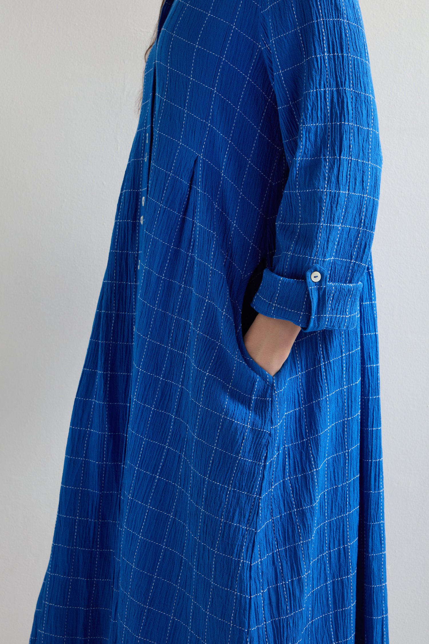 Stitched Grid Check Dress