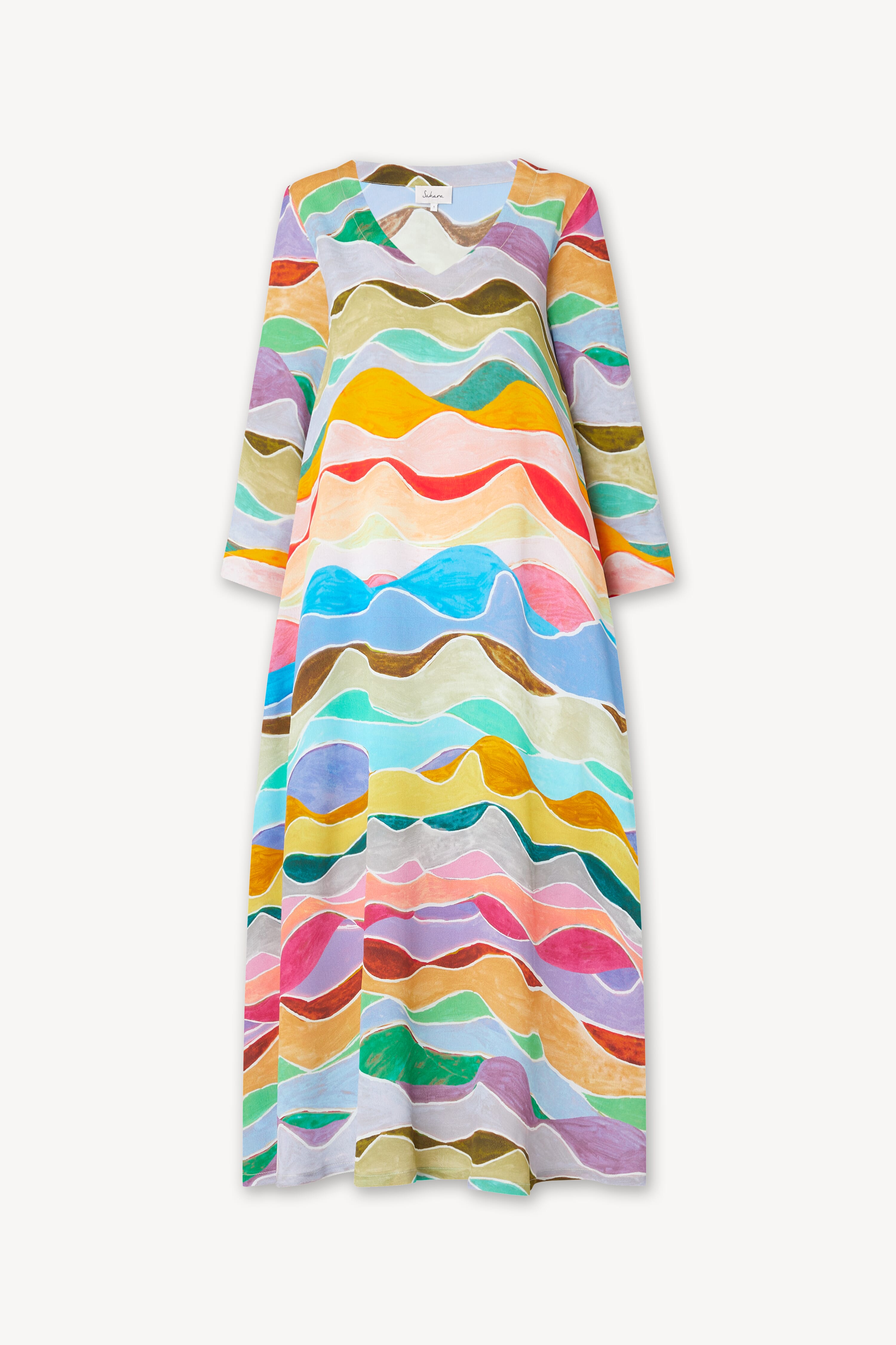 Painted Waves Swing Dress – Sahara