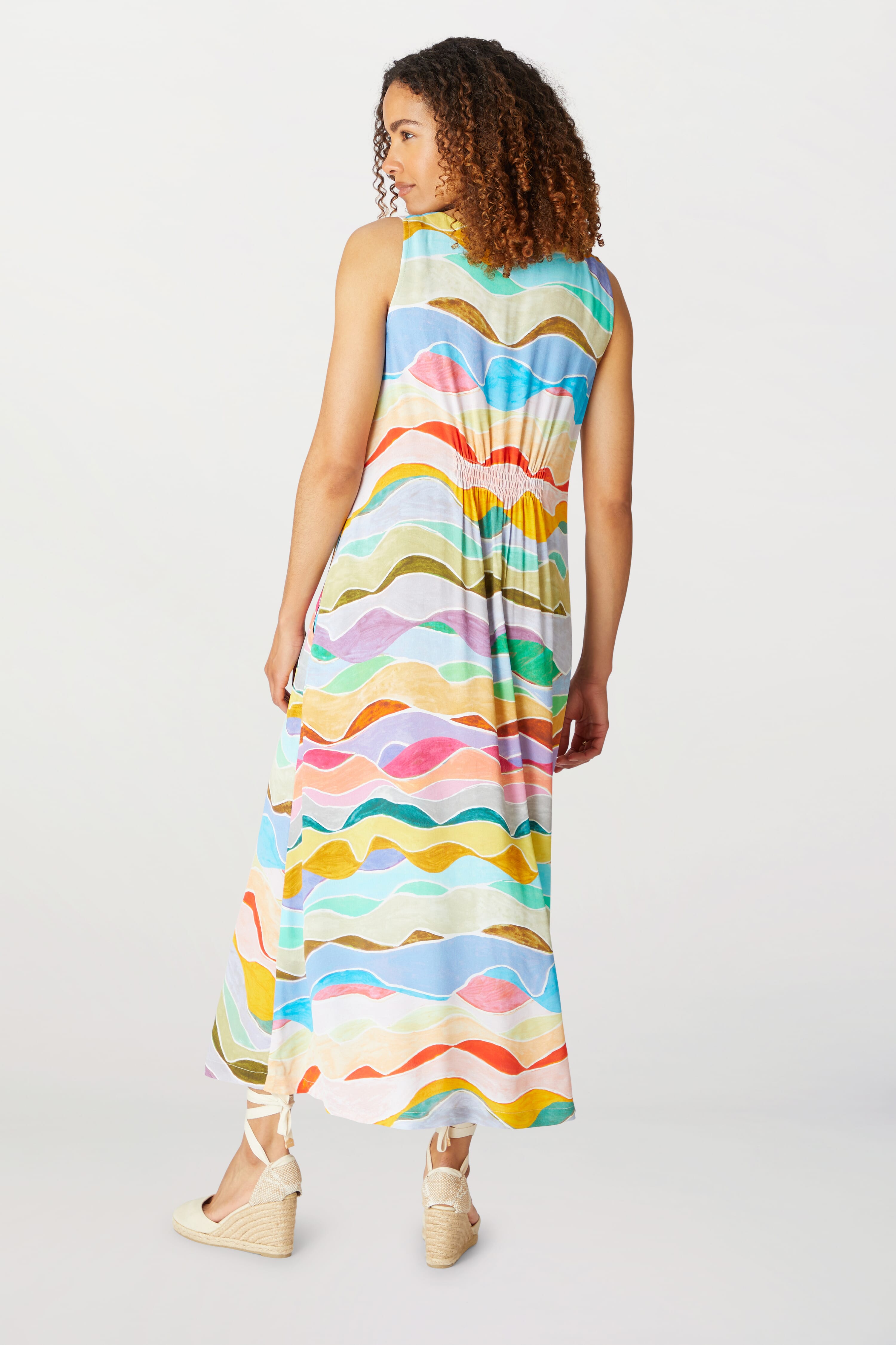 Bohemian striped multicolor ankle length outlet dress