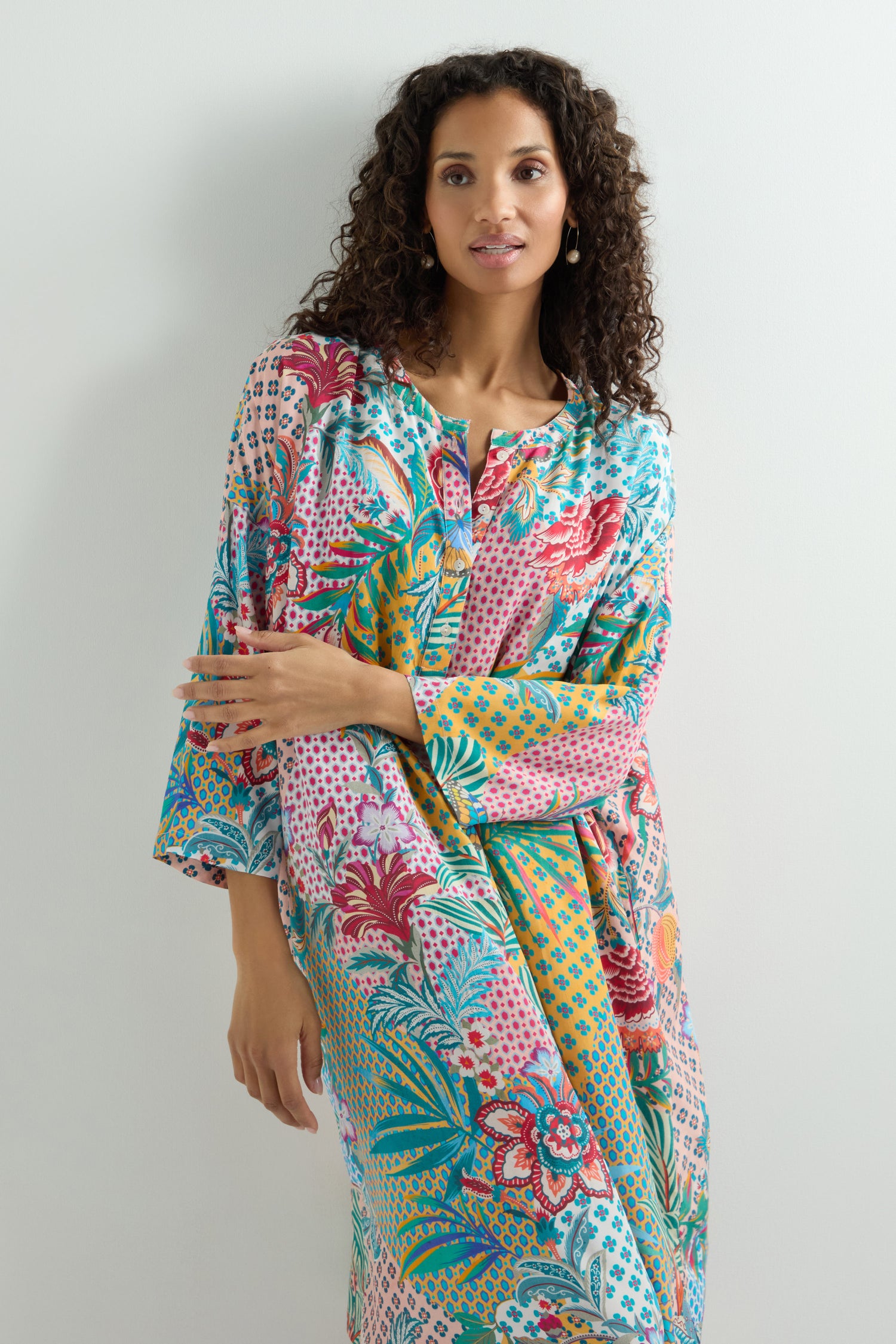 Botanical Patchwork Tunic Dress