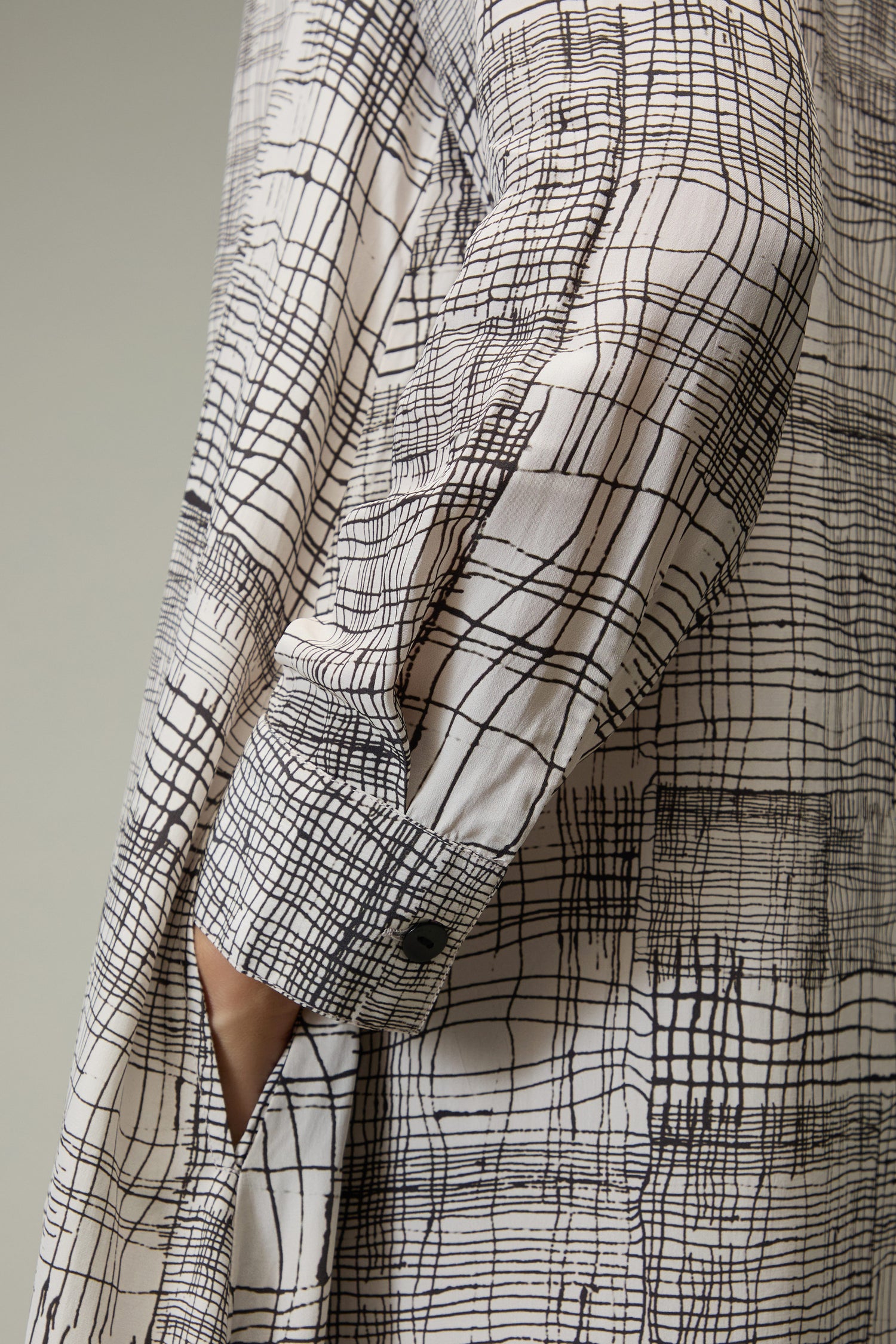 Etched Check Print Shirt Dress