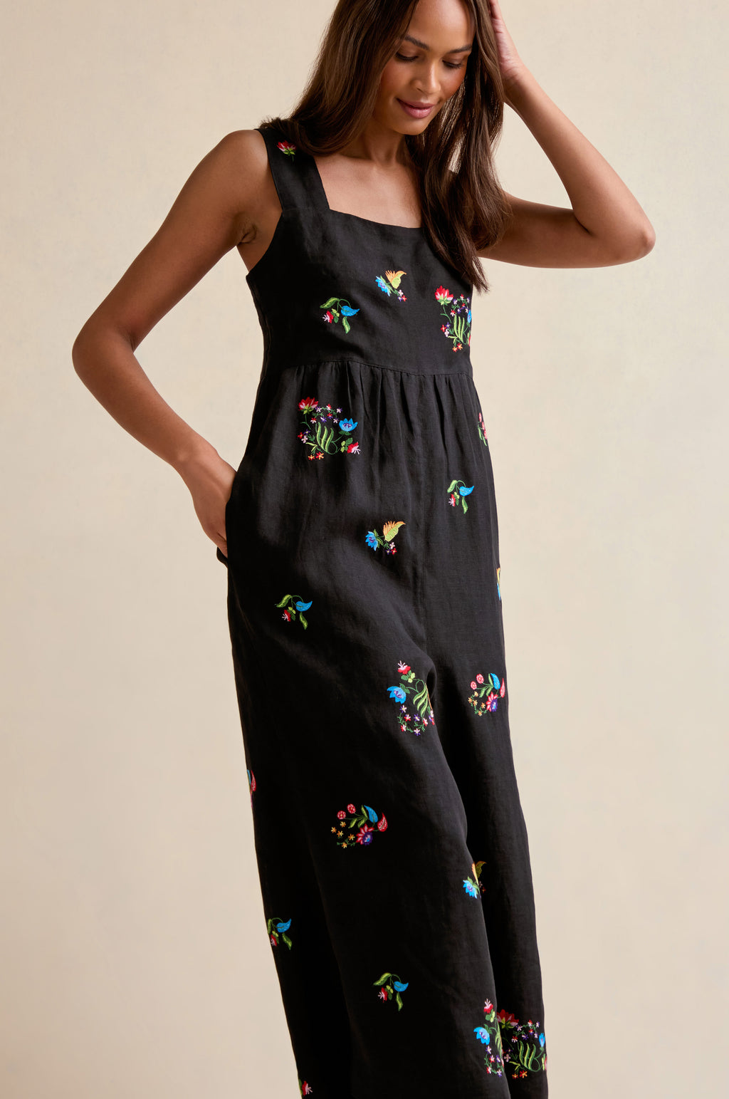 Vintage Floral Embroidered Jumpsuit – Sahara