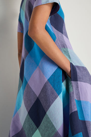 Cross Dye Check Linen Maxi Dress Multi / 5 Cross Dye Check Linen Maxi Dress Multi / 5