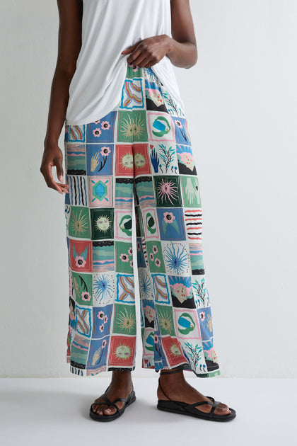 Mystical Collage Wide Trousers