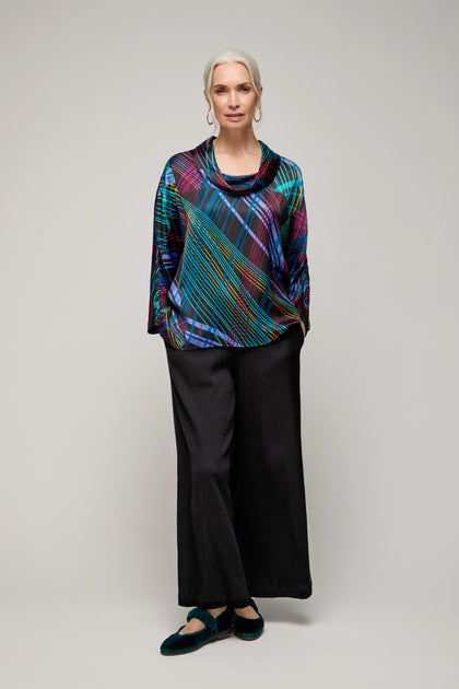 Laser Lights Cowl Neck Top
