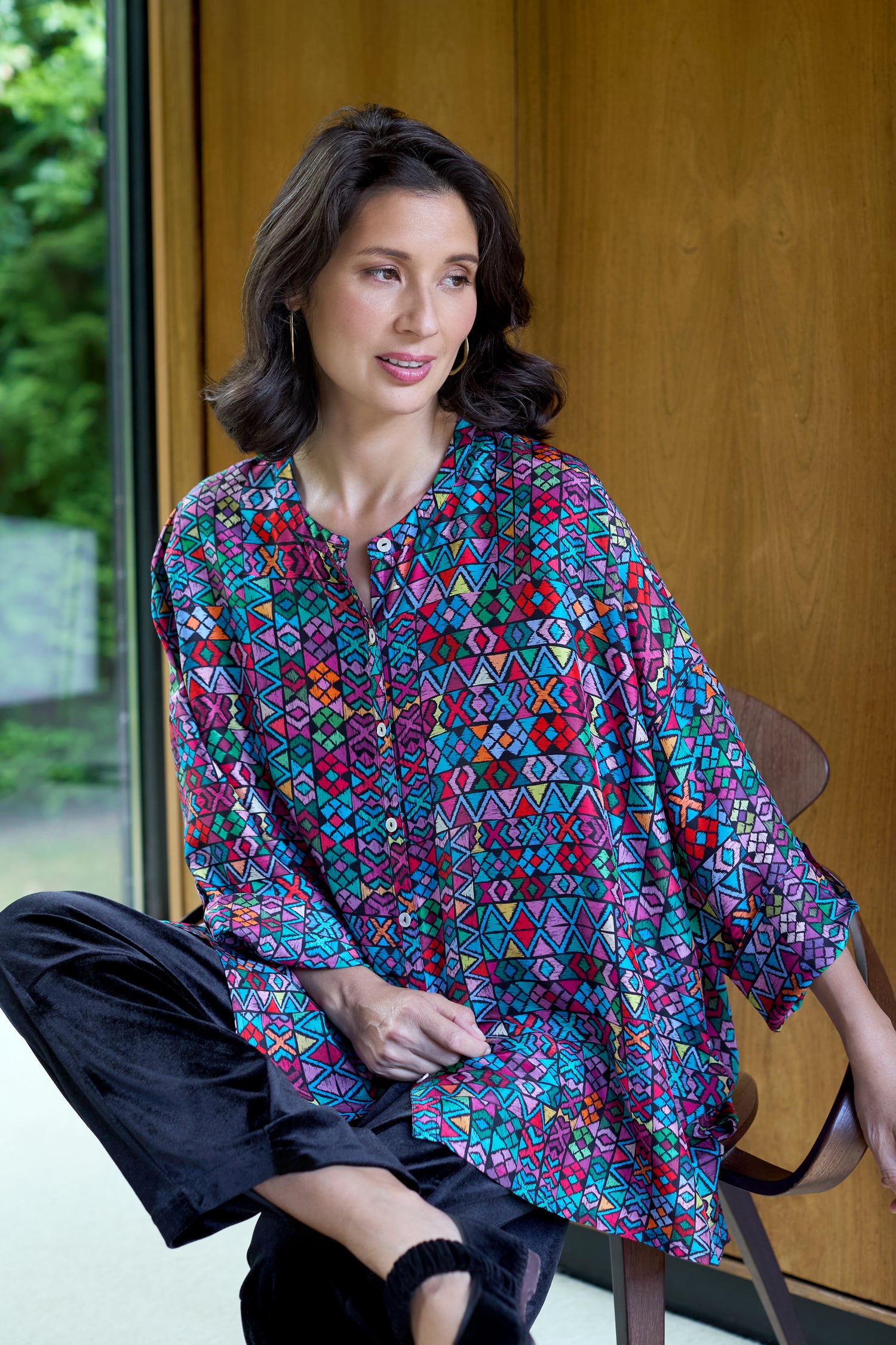 Peruvian Patchwork Silk Shirt
