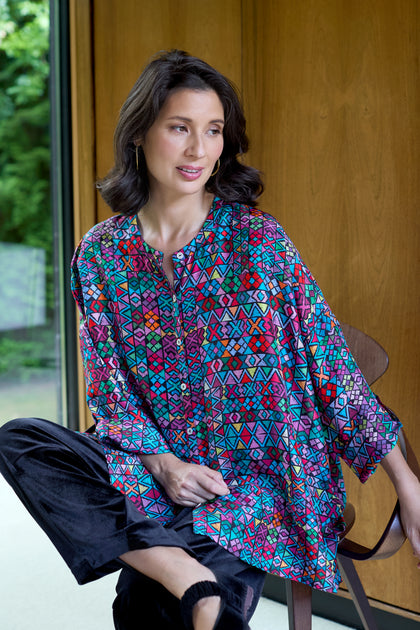 Peruvian Patchwork Silk Shirt