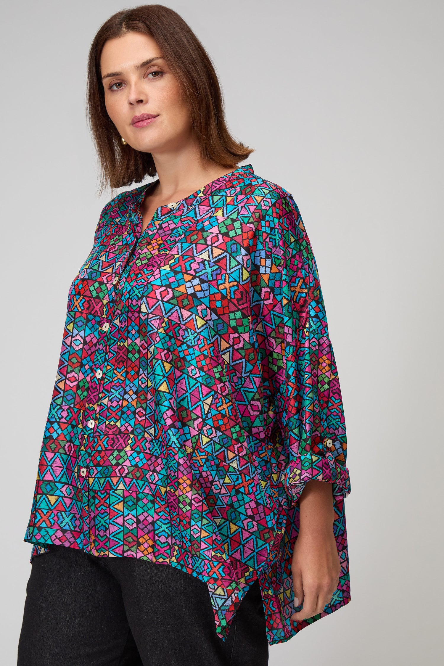 Peruvian Patchwork Silk Shirt