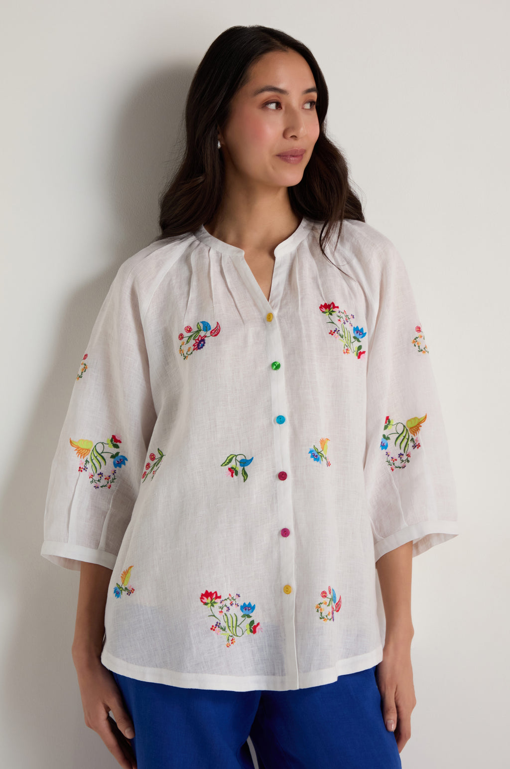 Vintage Floral Embroidered Shirt – Sahara
